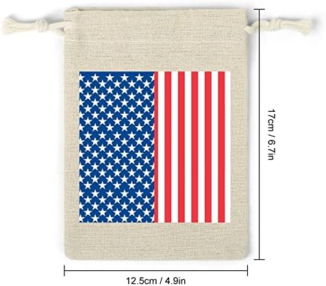 4 јули Американско Знаме Врвки За Влечење Торби За Чување Торбички За Подароци За Бонбони За Повеќекратна Употреба Преклоплив И Компактен