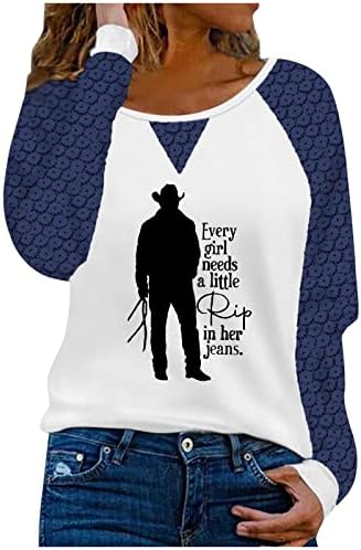 Бет Датон кошули за жени на секоја девојка и треба малку рип во нејзините фармерки Смешно печатење на обични врвови на екипажот на екипажот на