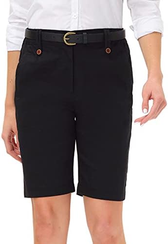 Кенси Кол жени Бермуда шорцеви Еластични половини со појаси со кратки панталони со џебови S-XXL