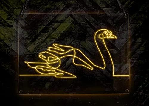 Убав лебед убав лебед лебдечки речен модерен неонски знак, животинска тема рачно изработена ел жица неонски знак за светло, homeидна