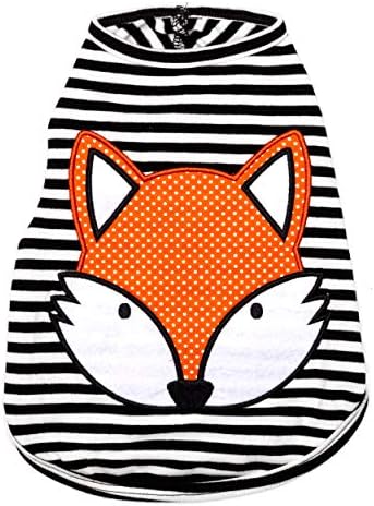 Достојно куче апликација Foxy Foxy Graphic Stripe Dog без ракави кучиња, маица со меки резервоар за кучиња, летна облека за дишење за домашни миленици,