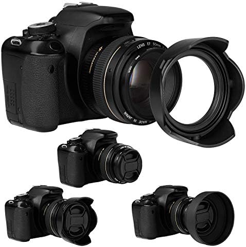55мм леќа аспиратор сет компатибилен со Nikon D3400 D3500 D5500 D5600 D7500 DSLR камера со AF-P DX 18-55mm f/3.5-5.6g VR леќи, склопувачки