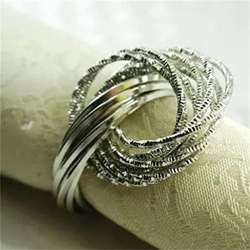 Трексд празничен декор држач за салфетка за салфетка трпезариска маса прстени 12 парчиња украс метални украсни прстени за салфетка