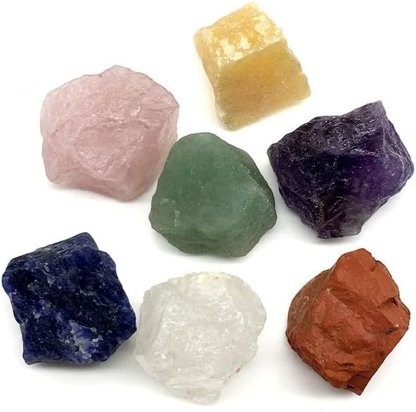 Hiscus 7pcs/многу природен розов кристал/аметисти/содалит/зелена авентурин/бел кристален камен мониста седум чакра за лекување