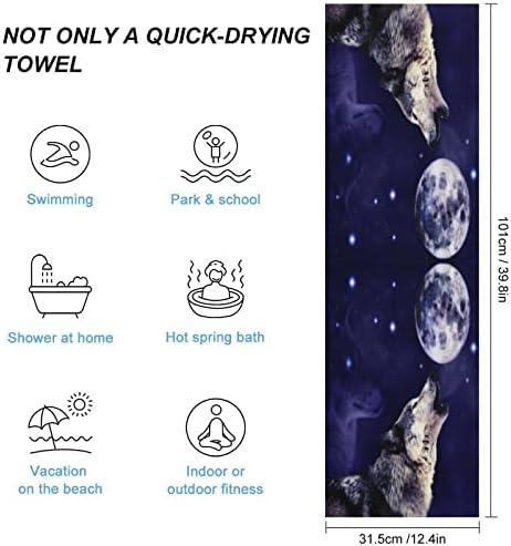 Волк завива на Месечината Брзи суви крпи за миење садови високо апсорбирани крпи за лице за лице за лекови за бања за бања