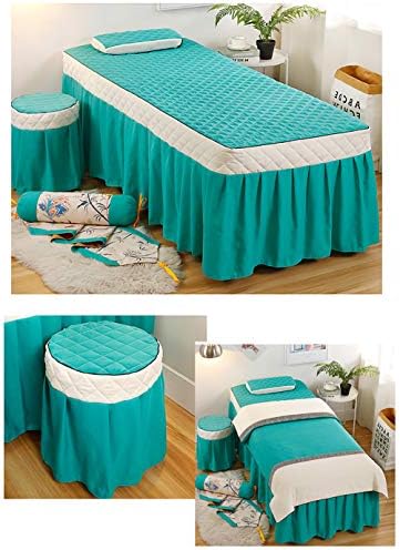 Печатење Полиестер за кревет за кревет за убавина, сет на табели со удобна масажа поставува кревети со дупка за одмор на лице за салони