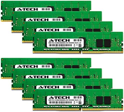 A-Tech 64gb Комплет Меморија RAM МЕМОРИЈА За Dell PowerEdge R530-DDR4 2666MHz PC4-21300 ECC Регистрирани RDIMM 1Rx8 1.2 V-Сервер