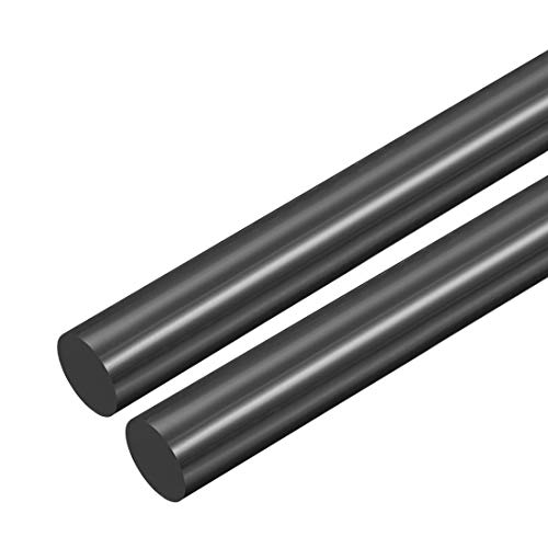 Uxcell 2pcs пластична тркалезна шипка 3/4 инчи дијамара 20 инчи црна полиоксиметилен шипки Инженерски пластични тркалезни шипки