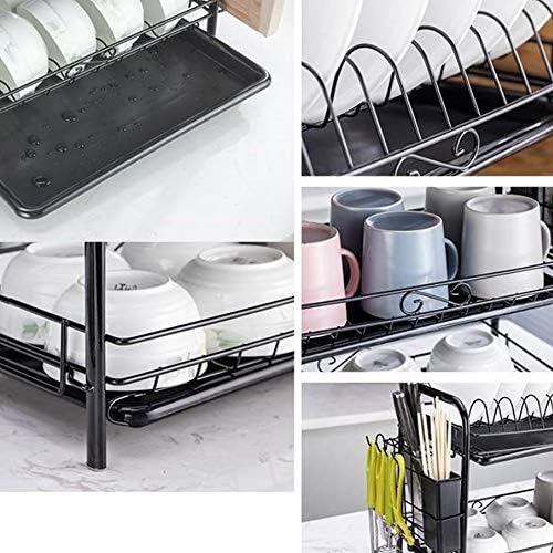 Jahh двоен слој сад за садови, кујнски мијалник, метална плоча кујна мијалник за мијалник за чинија за складирање сад за складирање
