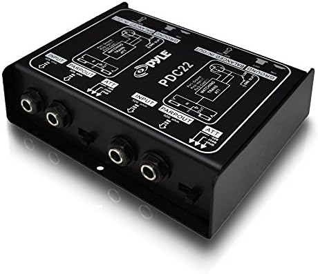Аудио кутија Pyle -Pro Premium Direction Injection - пасивна DI единица елиминатор w/ влезен атенуатор за поврзување на гитара и бас