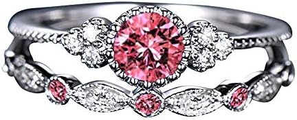 Прстени за свадба и ангажман двојки 1 прстени 6 женски дијамантски постави накит прстен моден пар прстени