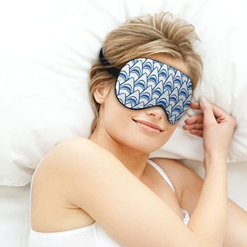 Шема на ајкула смешна спиење маска за очи мека занишана капаче со прилагодлива лента ноќна очила за мажи за жени