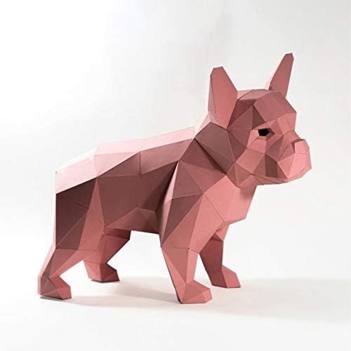 WLL-DP рафиниран 3D булдог рачно изработен модел на хартија DIY животинска хартија скулптура пред-исечена хартија занает занаетчиска