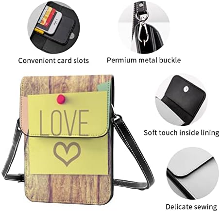Liveубов Loveубов Смеј се со крстосница, мобилен телефон чанта Пу кожа рамо торба паричник за мобилни телефони за жени девојки