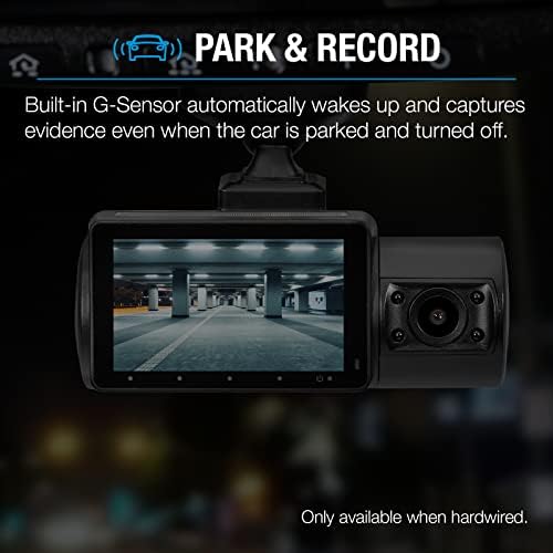 Тип С С402 Ултра Двоен Поглед Автомобил Цртичка Камера 4К Напред И 1080п Заден/Внатре, Контрола На Апликација, Ir Ноќно Гледање,