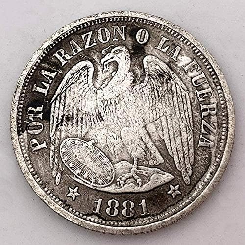 1881 Мексикански Орел Океан Сребрен Долар Странска Монета Античка Стара Бакарна Сребрена Тркалезна Европска И Американска Колекција На