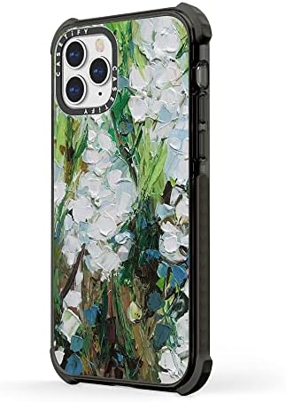 Случај на Ултра Влијание за Iphone 12 / iPhone 12 Про-Диви Сквил Цвеќиња-Јасно Црно