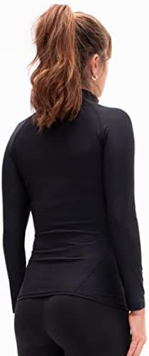 DevOps 3 Пакувајте ја кошулата за компресија на жените, суво вклопете го нок турлт вратот долг ракав што работи на атлетски
