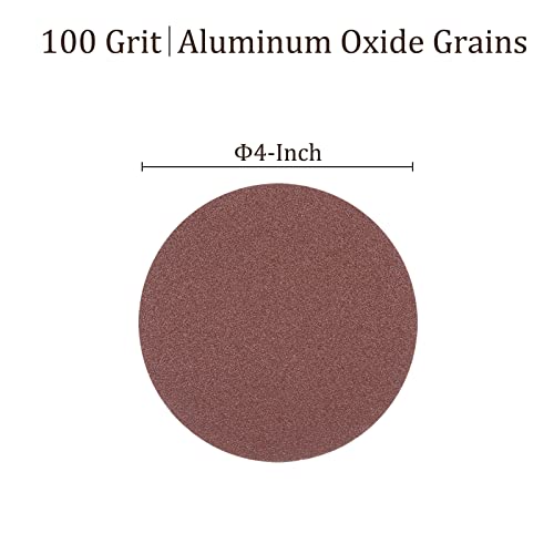 Козело 25 парчиња дискови за пескање на куки и јамка - [4 инчи x 100 решетки] Алуминиум оксид песочни песоци за орбитални сандер -кружни хартии