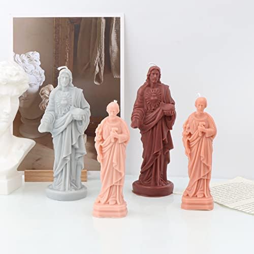 Xidmold 3D Исус Свеќа Мувла, Исус Силиконски Мувла За Скулптура, Миризлива Свеќа, Ароматерапија Гипс, Смола Уметност, Верски Дома Декор