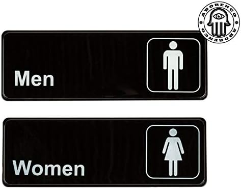 Решетки за мажи и жени Комерцијални знаци Поставете плочи за тоалети за деловни ресторани, 3 x 9