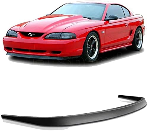 [GT-SPEED] Компатибилен/замена за предниот браник усна, OE стил PU предната усна плоча за раздвојување на брадата црна, 1994 1995 1996 1996 1997 1998 година Форд Мустанг база GT Mach 1