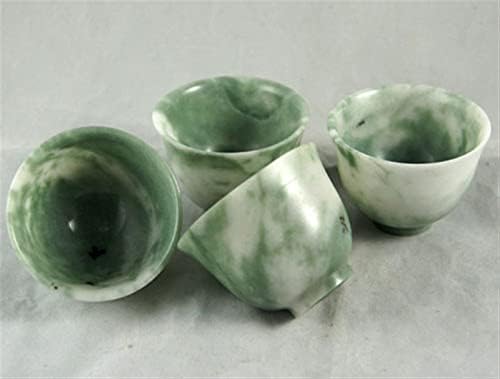 hengенгбо 4 парчиња природен зелен чај од џед поставува рака мелење деликатни чаши