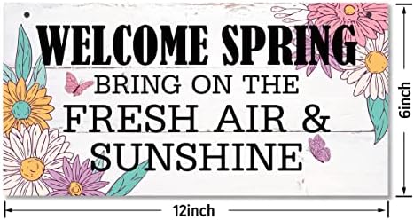 Виси добредојде знак за декор на пролетно дрво, добредојде пролетно печатено дрво, знак за уметност, дома или канцелариски знаци,