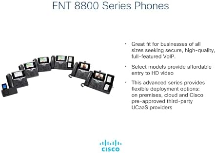 Cisco IP Business Телефон 8861, 5-инчен приказ на боја на WVGA, прекинувач Gigabit Ethernet, класа 4 POE, WLAN овозможено, 2 USB