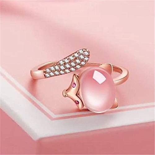 2023 година Нова дама тон светло прстен сребрена розова роза-лисична ринестон обичај кристални прстени тинејџерски прстени