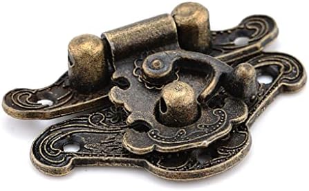 Jydqm 2pcs Антички бронзен накит дрвена кутија HASP LATCH + 4PCS гроздобер кабинет шарки мини мини