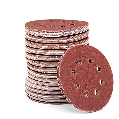 Neiko 11271A 150 парчиња дискови за пескарење за 5 ”орбитални сандер, кука и јамка, шкурка со 60, 80, 100, 120, 150, 180, 240, 320,