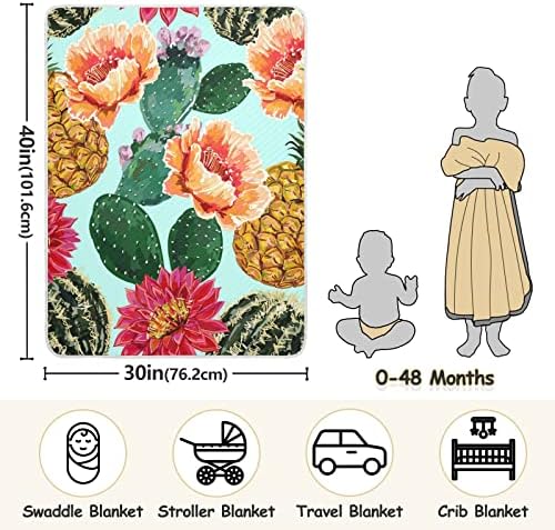 Мекхивер Цветен летен тропски ананас бебешки ќебиња за девојчиња момчиња кои примаат ќебиња Девојче за дете ќебе ќебиња за бебиња