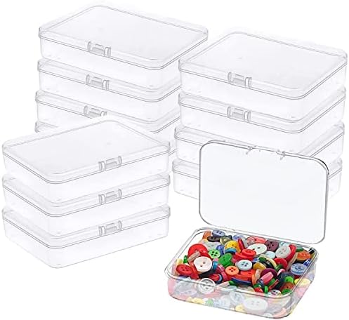 Гоио 12 Парчиња Мини Пластични Контејнери За Складирање Кутија Со Капак, 5х4х1, 3 Инчи Јасна Кутија Со Правоаголник За Собирање