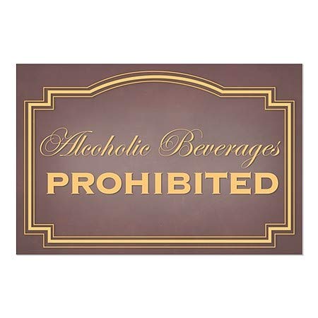CGSignLab | Забранети Алкохолни Пијалоци-Класичен Кафеав Јасен Прозорец Се Држи | 30 x20