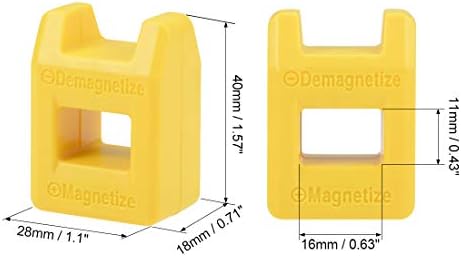 Uxcell 5pcs Магнетизатор Демагнетизатор за парчиња за шрафцигер совети за навртки за навртки магнетно практично подигање алатка, жолта