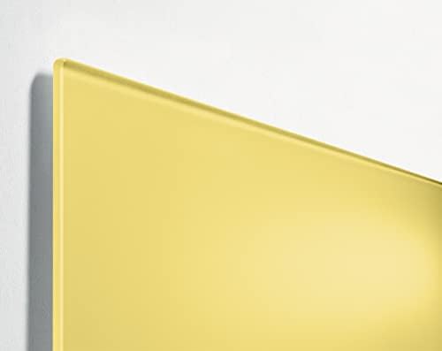 Сигел GL512 Премиум стаклена магнетна табла, сјајна површина, 60 х 40 см, лесно монтирање, пастелно жолто - Артверум