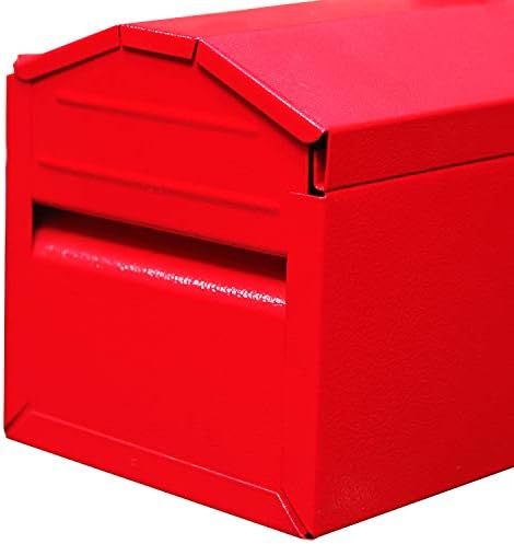 Голем црвен TB101 Торин 19 Копчиња за колк, преносна челична кутија со алатки со метално затворање и отстранлив сад за складирање, црвена