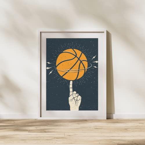Печати за кошарка на wallидни уметности - единечни постери за кошарка - Декор за кошарка за мажи за мажи деца тинејџери - Кошаркарски