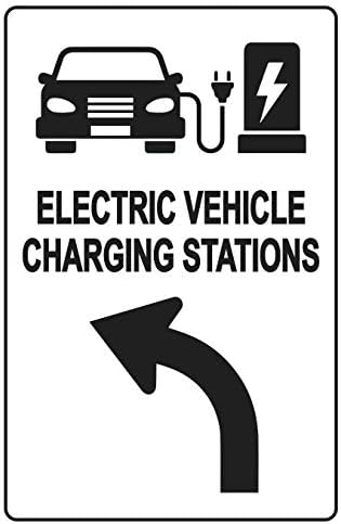 Знак за Станица за полнење електрични Возила-Насока За СТАНИЦА ЗА ПОЛНЕЊЕ ЕВ, Живописен Дизајн Плус Ув Заштита Да Трае Подолго, Алуминиум