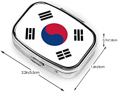 Јужнокорејското Знаме Плоштад Мини Пилула Кутија Патување Медицина Прегради Организатор Пренослив Метал Пилула Случај