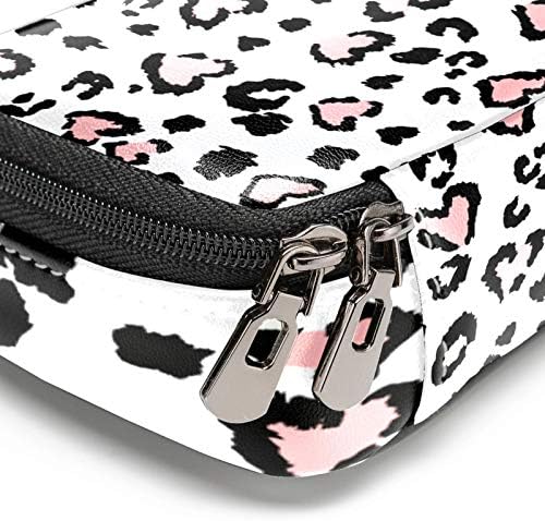 Леопард или јагуар печати беспрекорна шема текстурирана модна печатење 84x55in кожа молив со молив, торба со пенкало со двојна патентирана