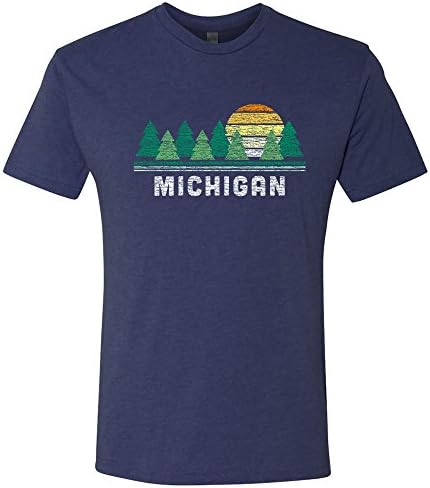 Мичиген Ретро Трилин - Мичиген гордост Големите езера држави до северна маица