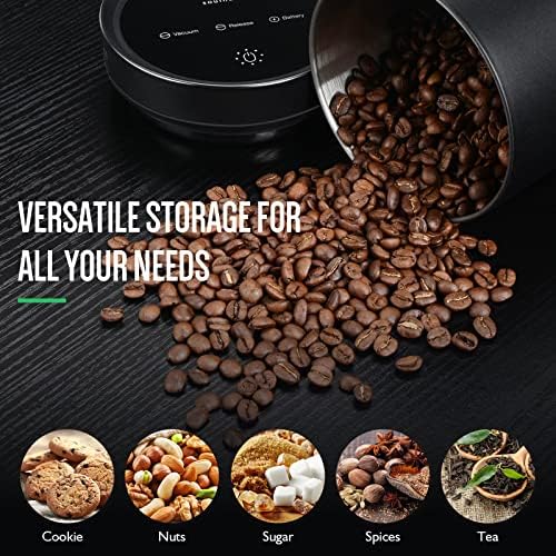 Soulhand Вакуум Кафе Канистер За Кафе &засилувач; Складирање На Храна-Херметички Затворен Контејнер За Складирање На Кафе, Нерѓосувачки