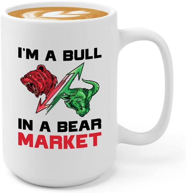Флајри земјиште трговец кафе кригла 11oz црна - пазарот со бикови е како секс - смешни брокери за инвестиции во берзата кои тргуваат со финансиска заштеда на монети кр