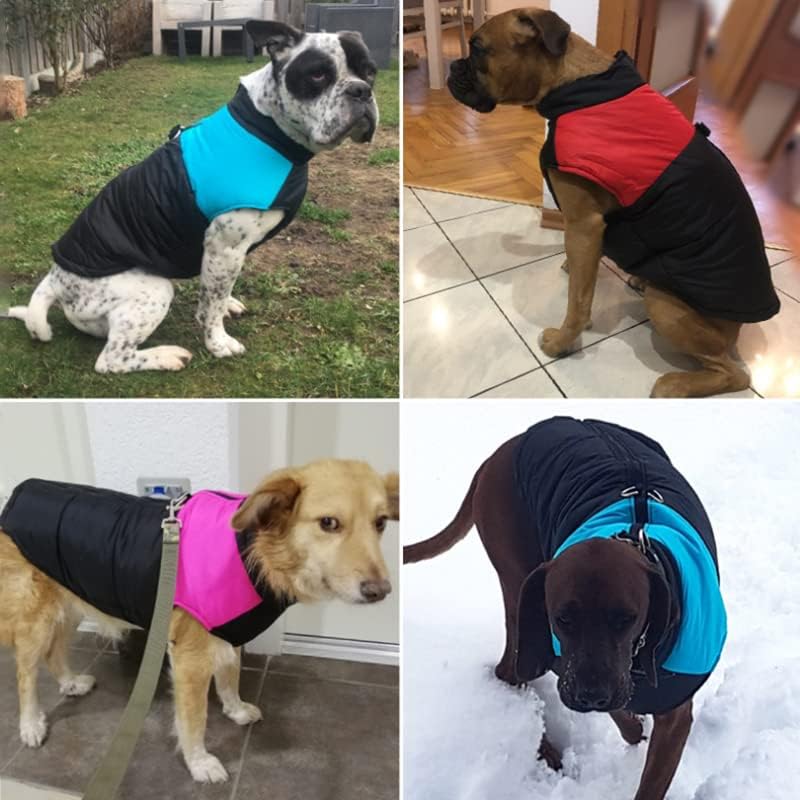 Зимска топла кучиња облека водоотпорна миленичиња во миленичиња, палто за патент од елек за мали средни големи кучиња 9 м