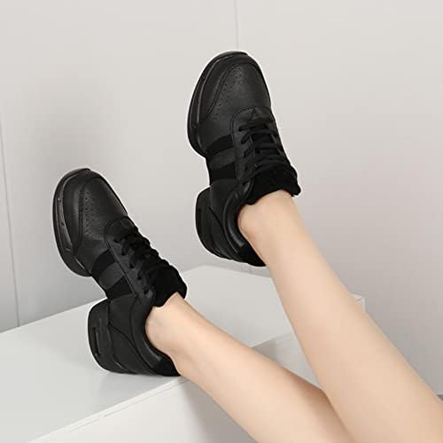 Аокунфс женски џез чевли со танцувачки патики-шишиња за дишење Атлетик чевли за танцување за танцување, модел ЕМ-НП