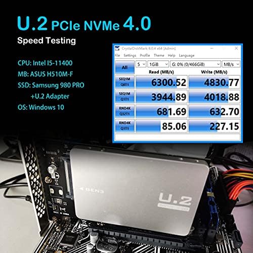 Glotrends U.2 PCIe NVME 4.0/3.0 адаптер за U.2 PCIE SSD, PCI-E Gen4 целосна брзина, инсталација на десктоп компјутер
