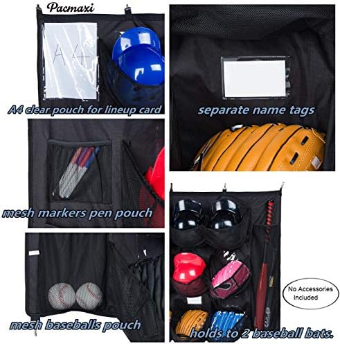 Пакмакси виси торба за кациги за бејзбол за да организира опрема за бејзбол, вклучувајќи шлемови, нараквици, ракавици за капење,