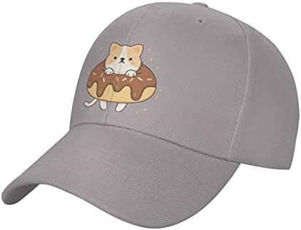 Мачка-во-чоколада-душка капа за мажи жени бејзбол капа прилагодлива стилска сива камионџија капи тато капачиња